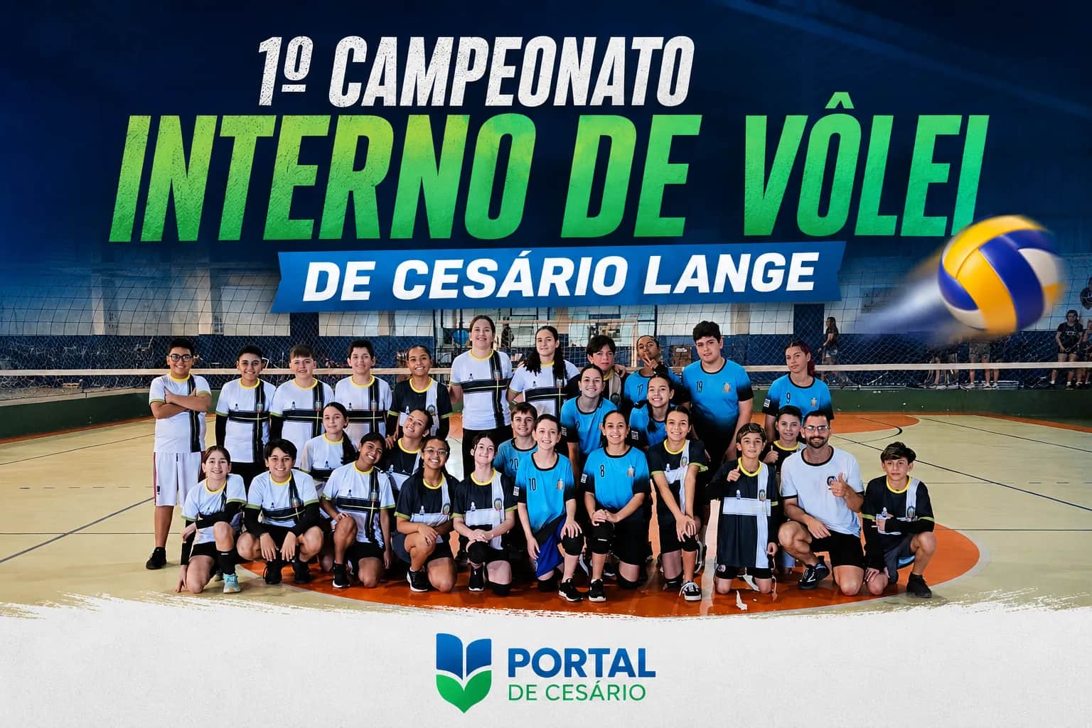 Primeiro campeonato interno de vôlei reúne jovens atletas e grande público em Ce - Esportes em Cesário Lange