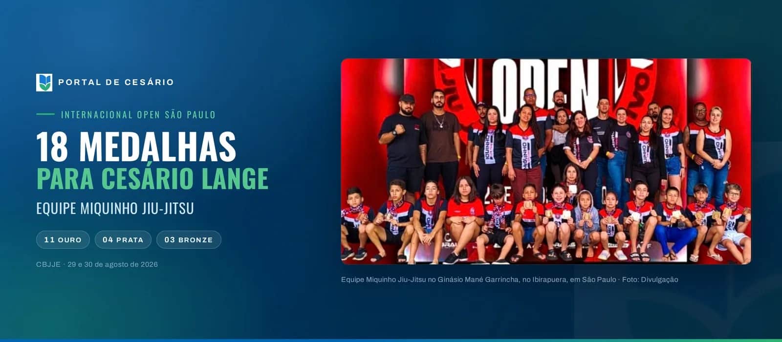 Miquinho Jiu-Jitsu, de Cesário Lange, conquista 18 medalhas no Internacional Ope - Esportes em Cesário Lange