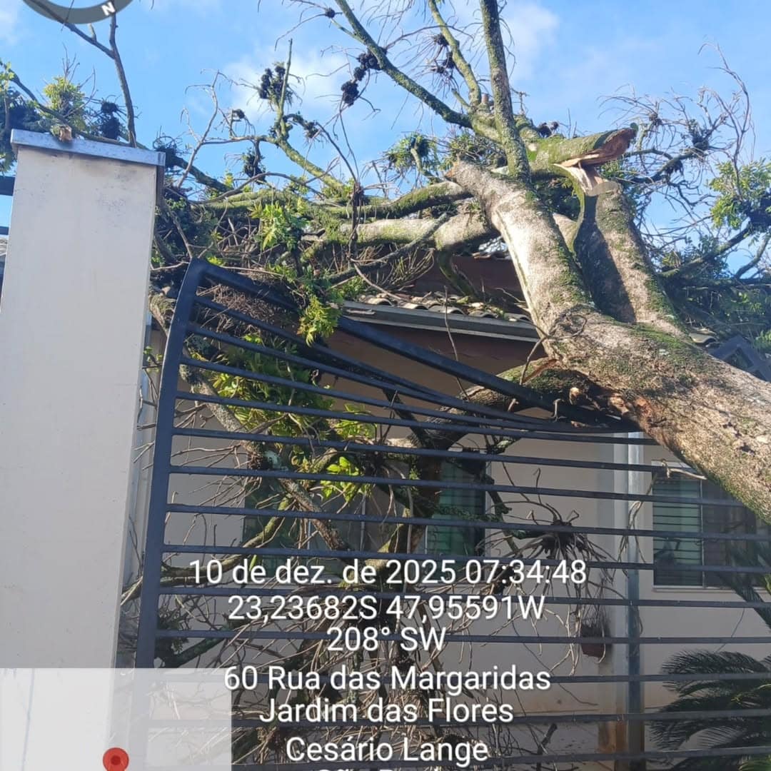 Fortes Ventanias Atingem Cesário Lange e Região — Defesa Civil em Ação - Cidade em Cesário Lange