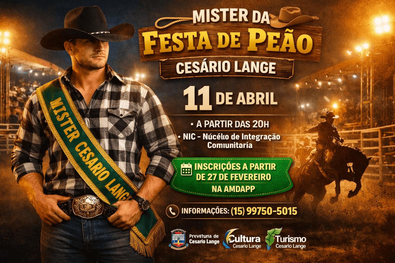 Mister da Festa de Peão de Cesário Lange 2026 promete abrir oficialmente as cele - Cultura em Cesário Lange