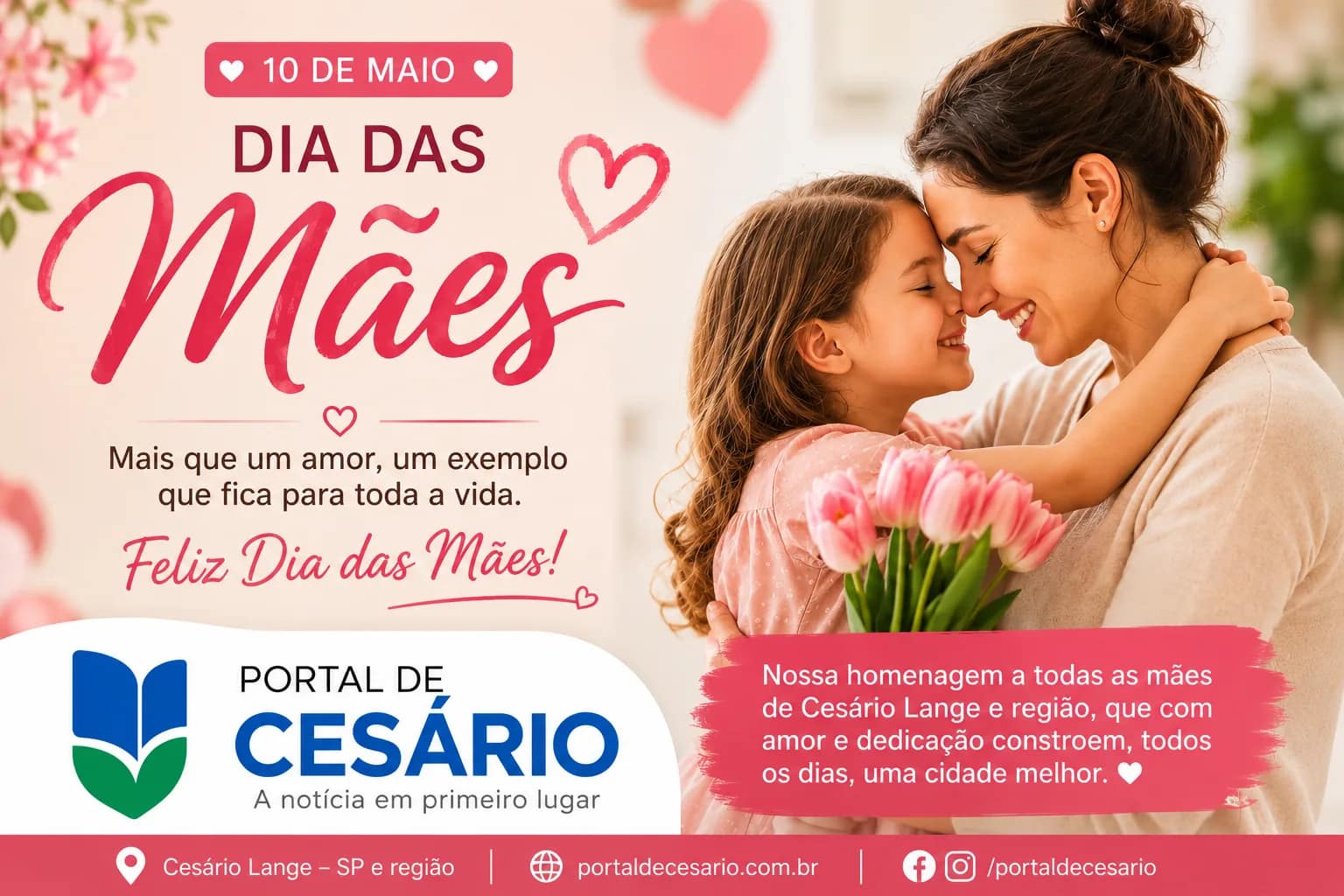 Dia das Mães em Cesário Lange: uma homenagem às mães que constroem histórias tod - Cultura em Cesário Lange