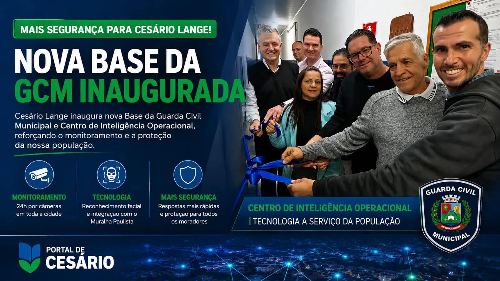 Nova base da GCM e Centro de Inteligência reforçam segurança em Cesário Lange - Cidade em Cesário Lange