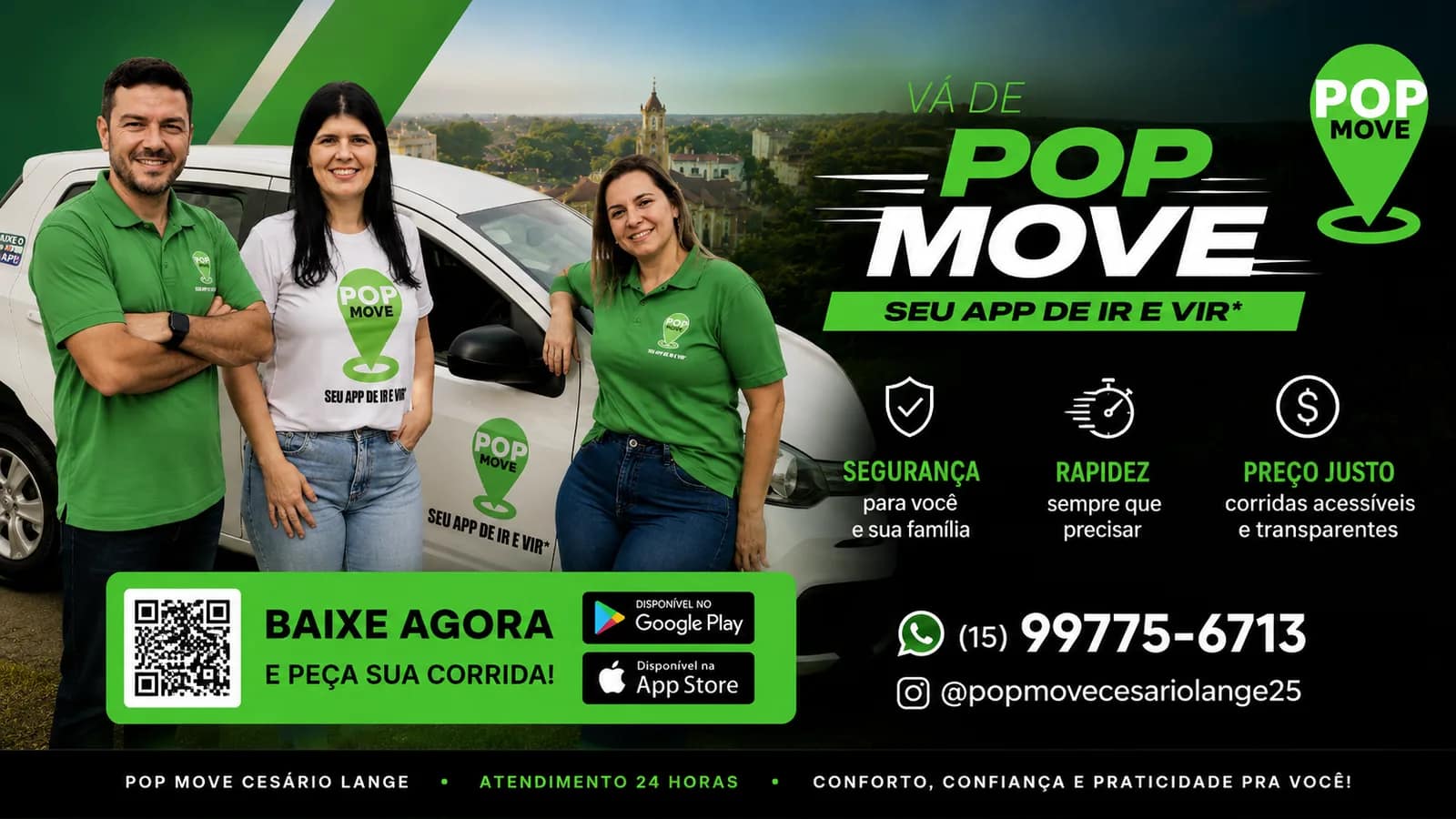 PopMove em Cesário Lange: aplicativo de transporte já passa de 12 mil corridas n - Cidade em Cesário Lange