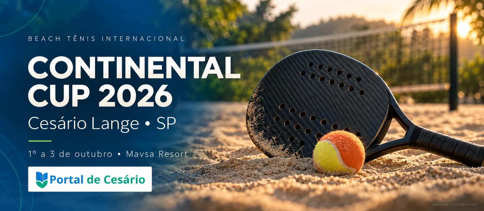 Continental Cup 2026 traz beach tênis internacional para Cesário Lange - Esportes em Cesário Lange