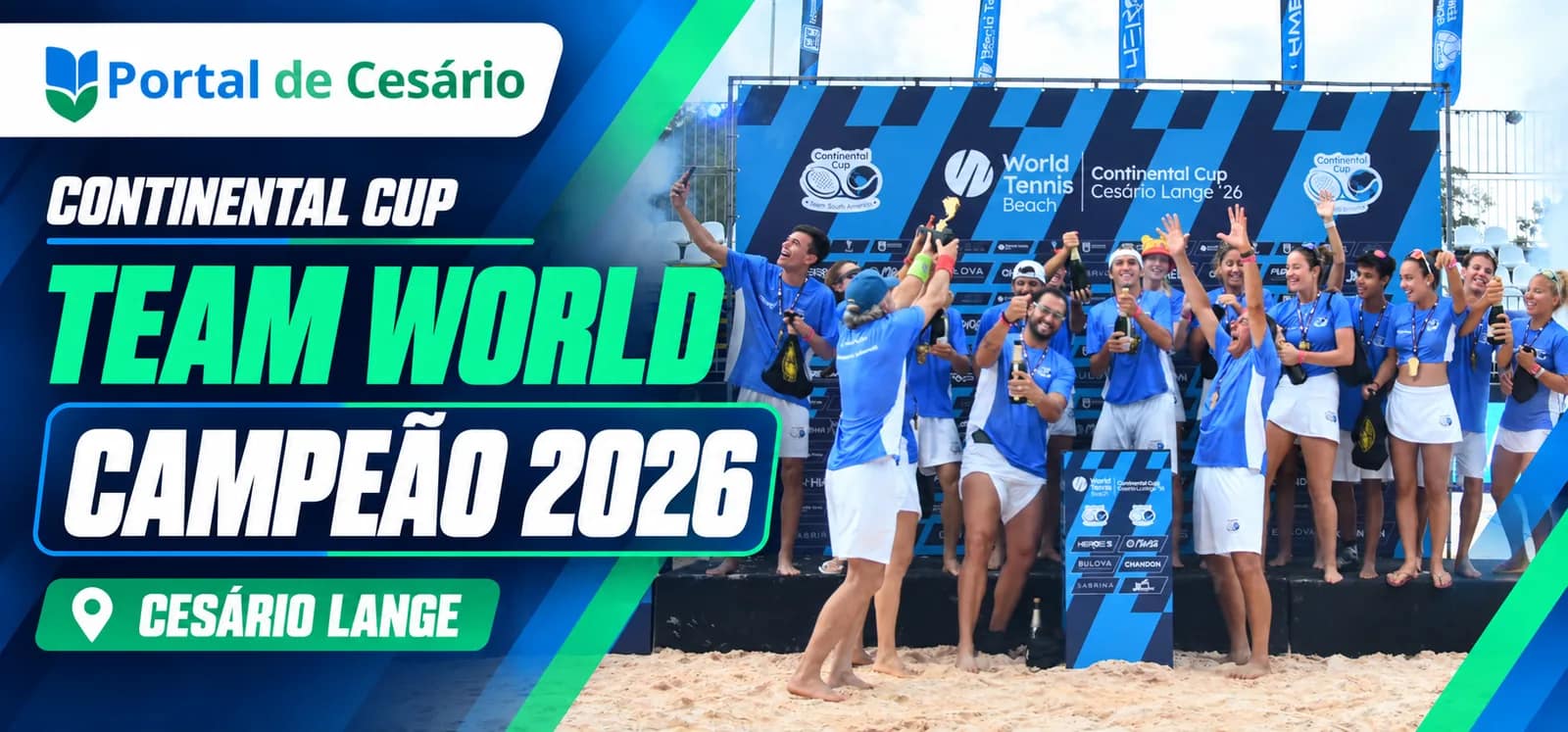 Team World é campeão da Continental Cup 2026 de beach tênis em Cesário Lange - Esportes em Cesário Lange