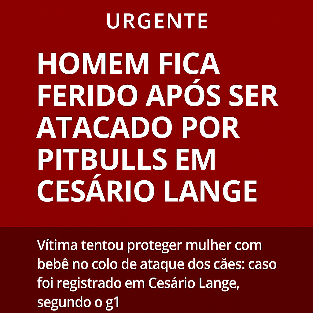 Homem é atacado por pitbulls ao tentar proteger mulher e bebê em cidade da região