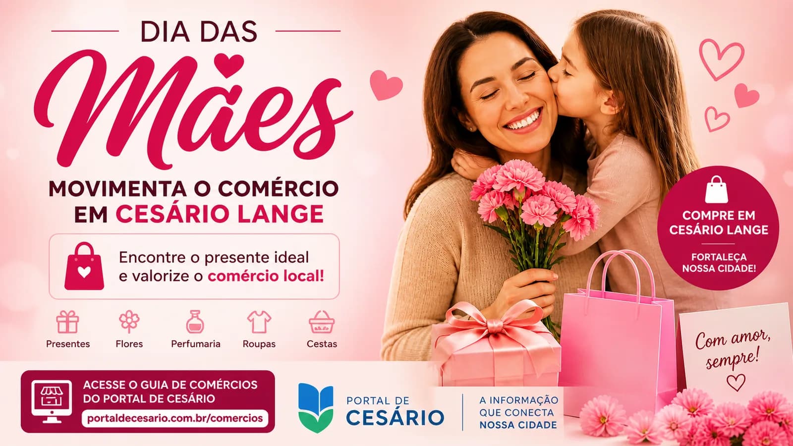 Dia das Mães movimenta o comércio em Cesário Lange neste fim de semana