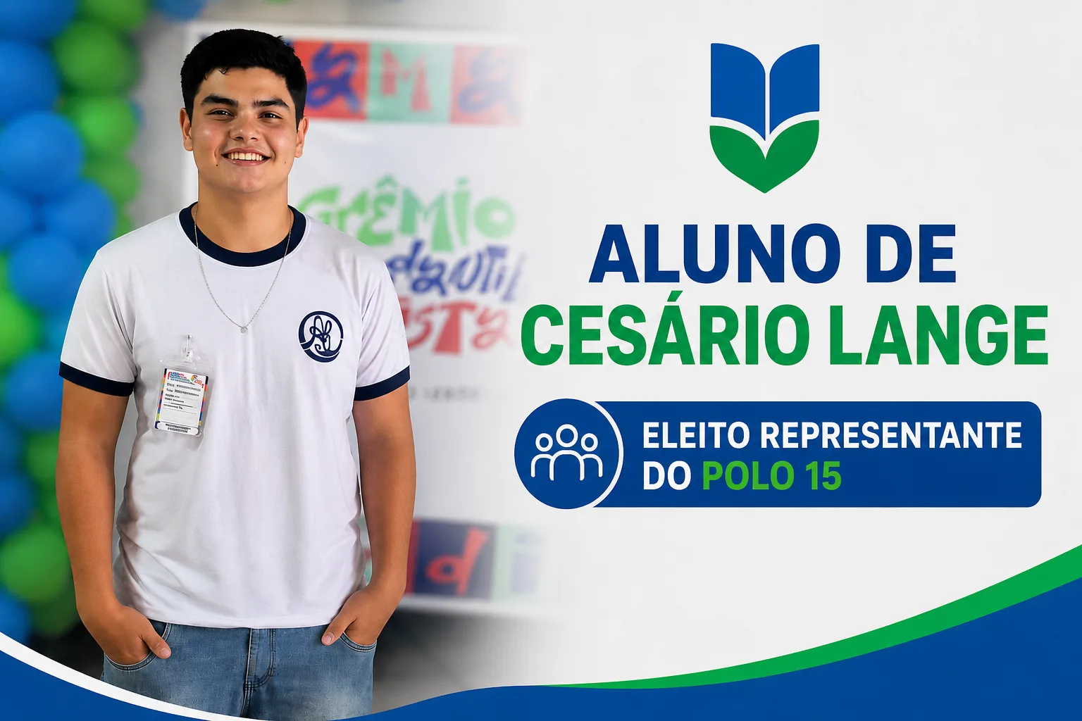 Estudante de Cesário Lange é eleito representante do Polo 15 em liderança estudantil paulista