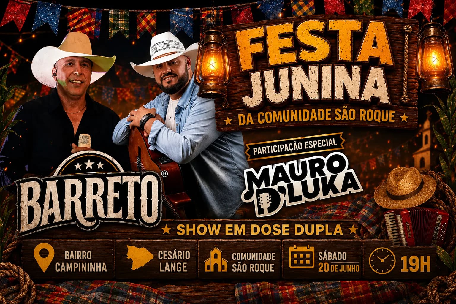 Festividades Juninas 2026 movimentam o Bairro Campininha com celebrações religiosas e grande festa em Cesário Lange