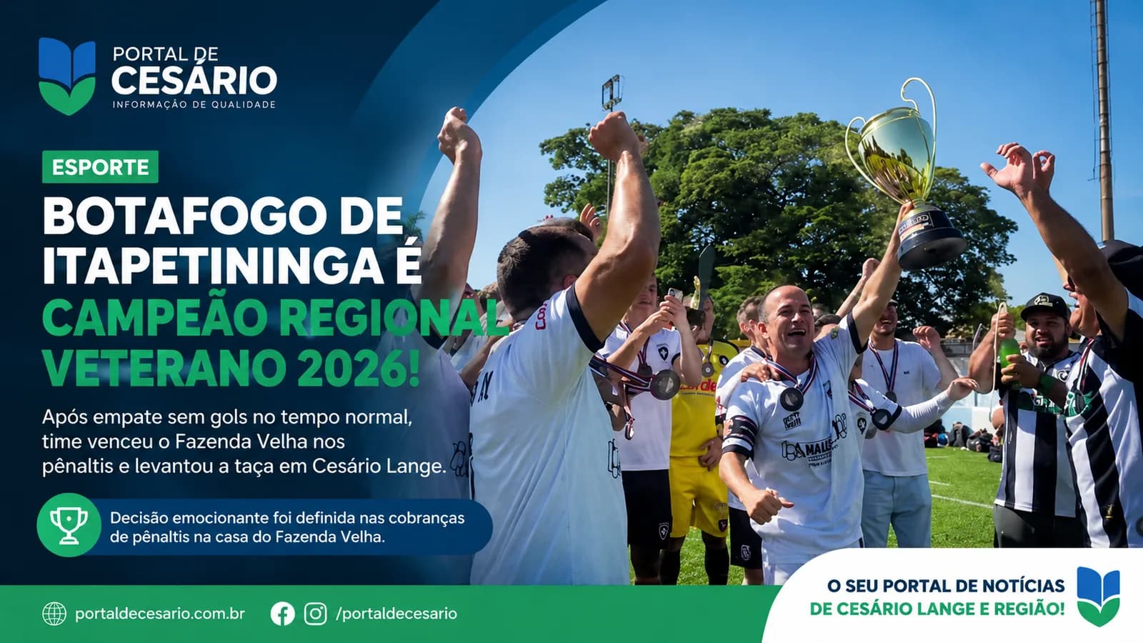 Botafogo de Itapetininga conquista o título do Campeonato Regional Veterano 2026 em Cesário Lange