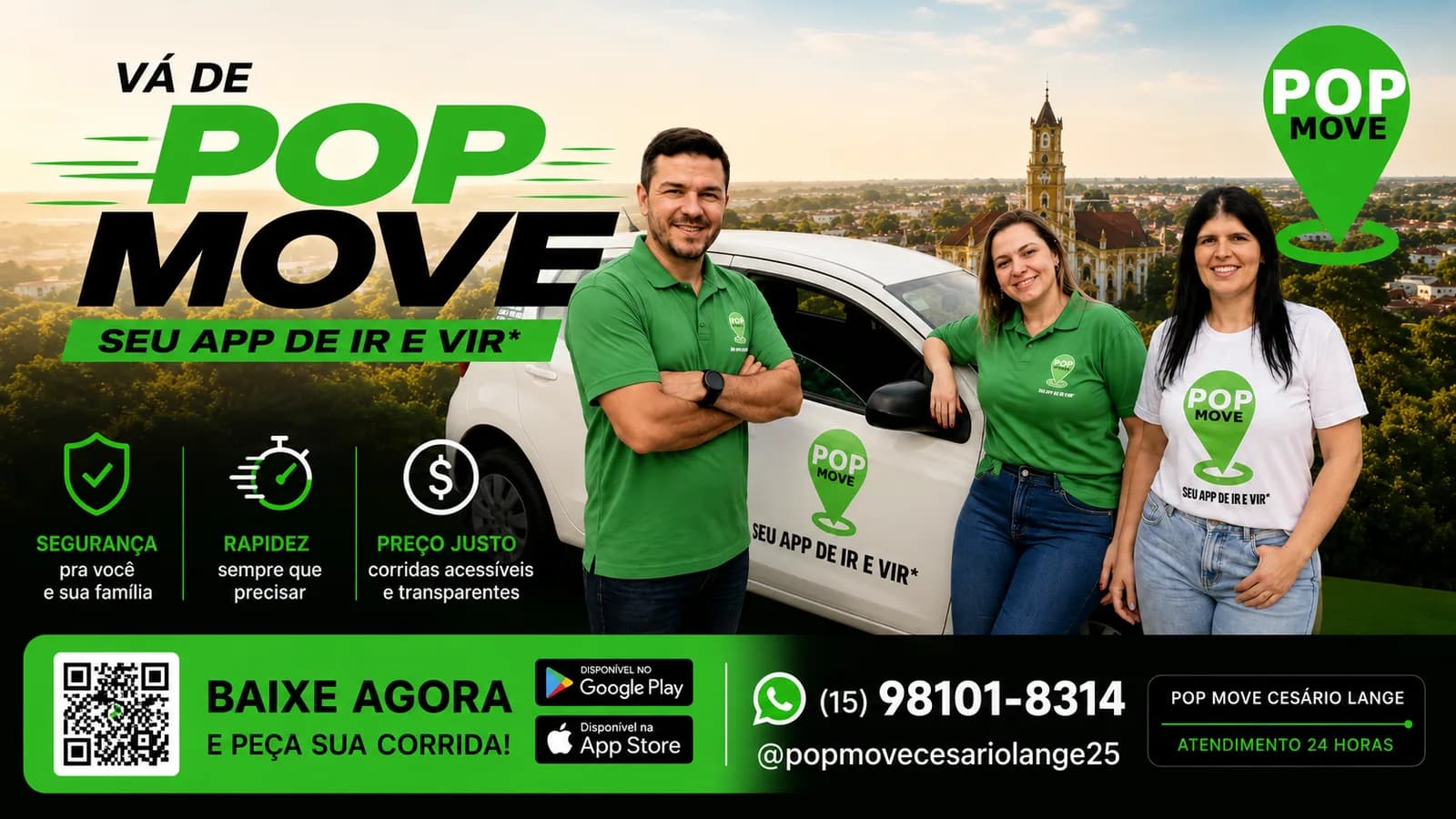 PopMove em Cesário Lange: aplicativo de transporte já passa de 12 mil corridas na cidade