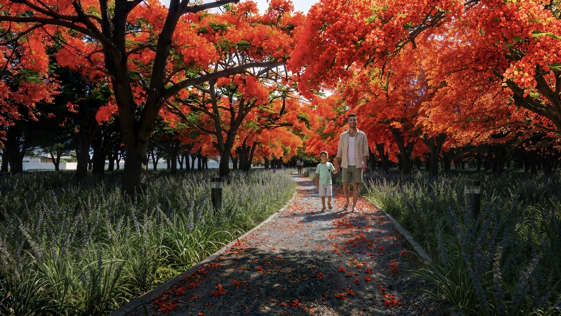 Pista de caminhada — Integrada às áreas arborizadas e de convivência, para caminhadas, corridas ou um respiro.