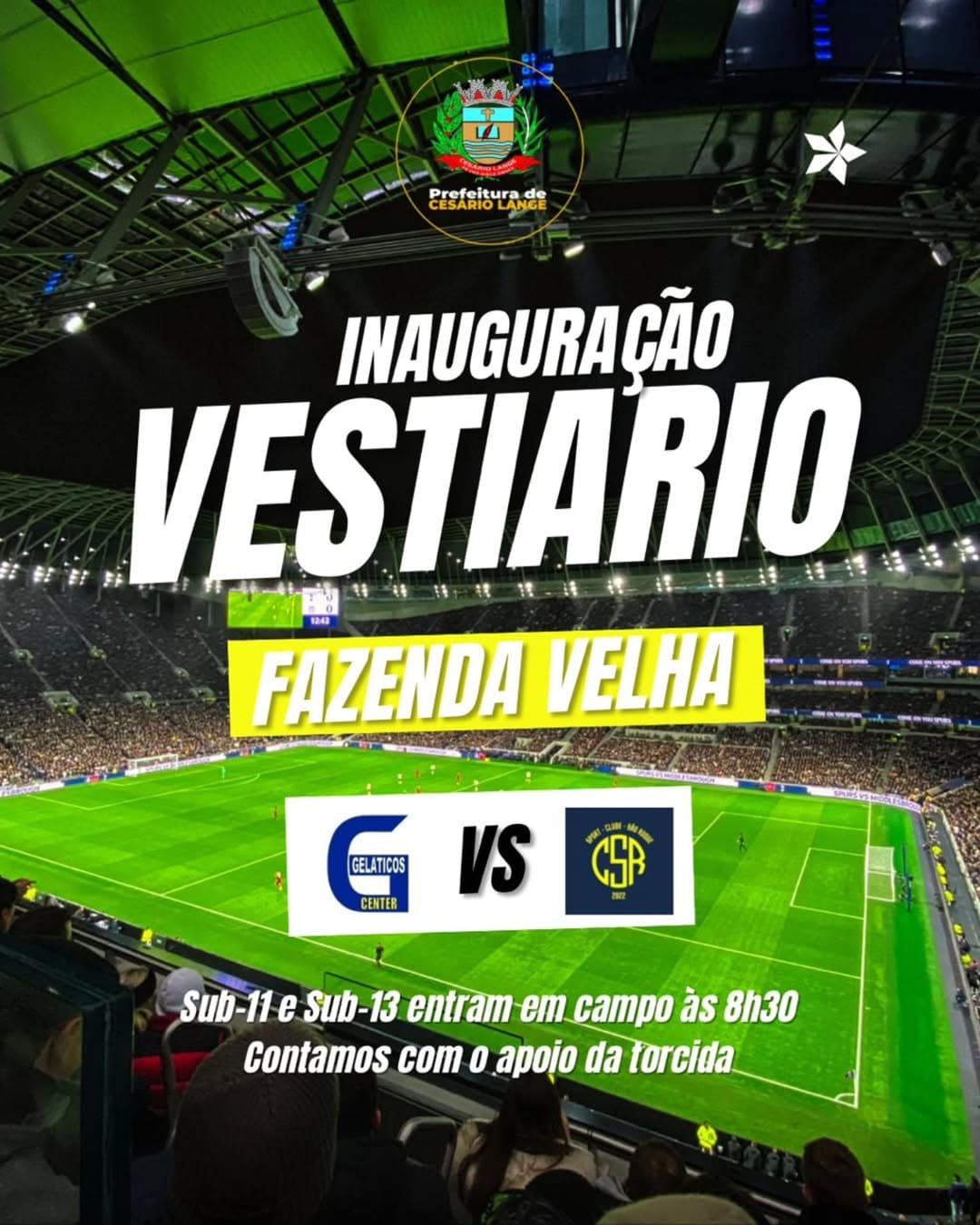 Cesário Lange inaugura novo vestiário no Campo da Fazenda Velha