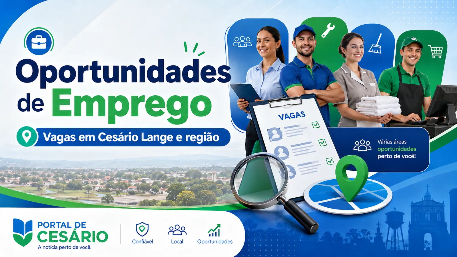 Oportunidades de emprego movimentam Cesário Lange e região nesta semana