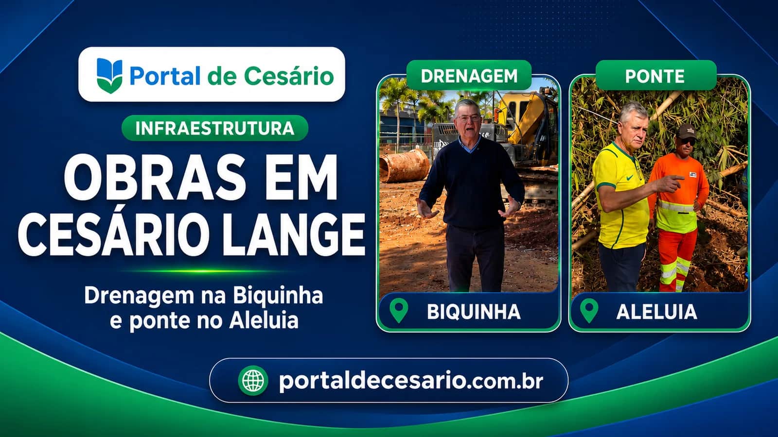 Obras de drenagem na Biquinha e ponte no Aleluia são apresentadas em Cesário Lan - Cidade em Cesário Lange