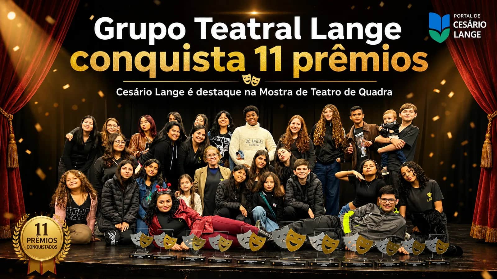 Grupo Teatral Lange, de Cesário Lange, conquista 11 prêmios na Mostra de Teatro - Cultura em Cesário Lange