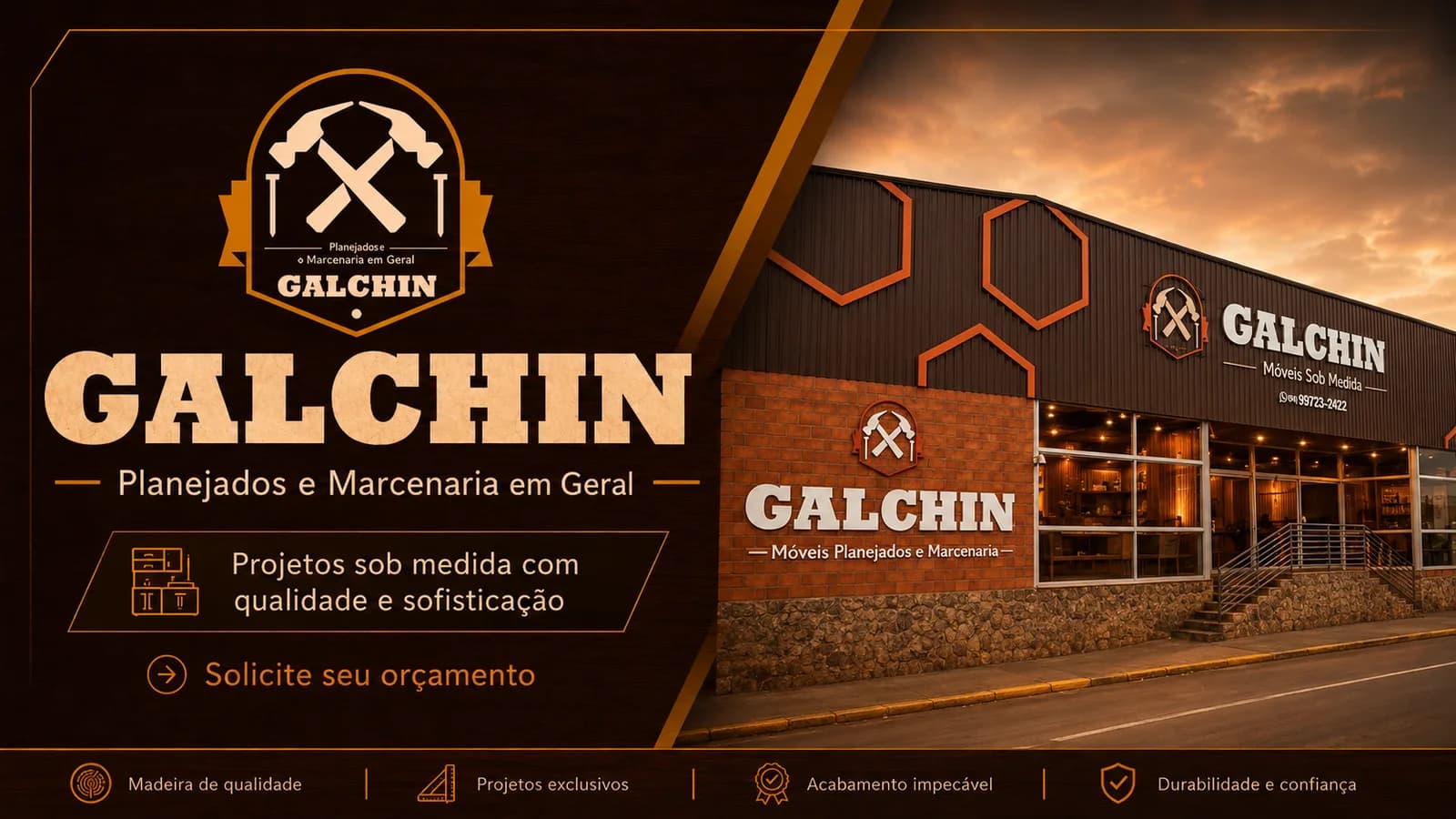 Galchin Móveis Sob Medida aposta em atendimento próximo e fabricação própria para transformar ambientes em Cesário Lange