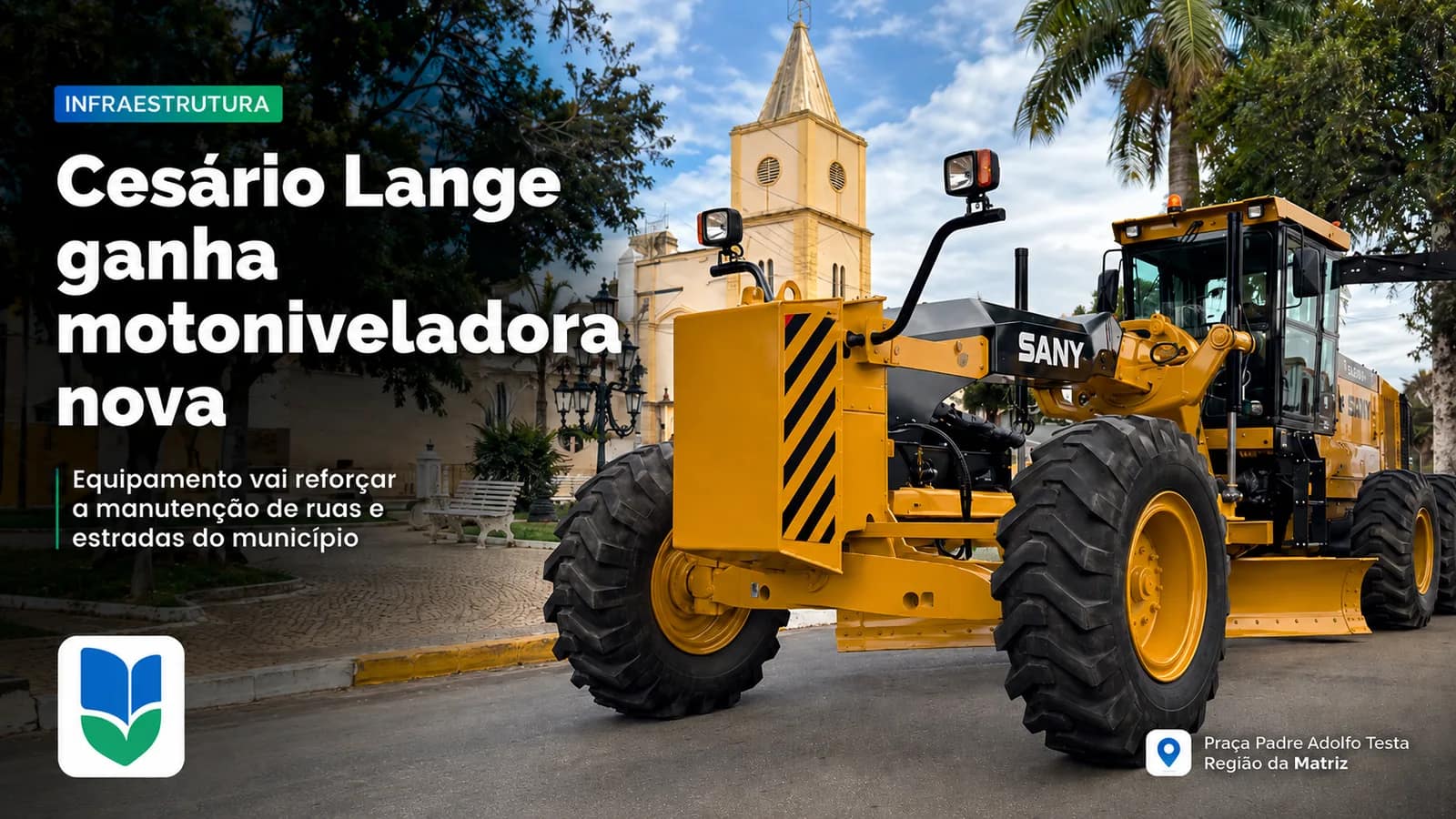 Cesário Lange recebe nova motoniveladora para reforçar manutenção de ruas e estr - Cidade em Cesário Lange