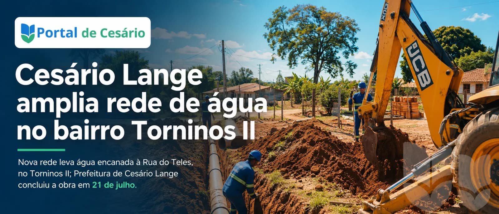 Cesário Lange amplia rede de água no bairro Torninos II - Cidade em Cesário Lange