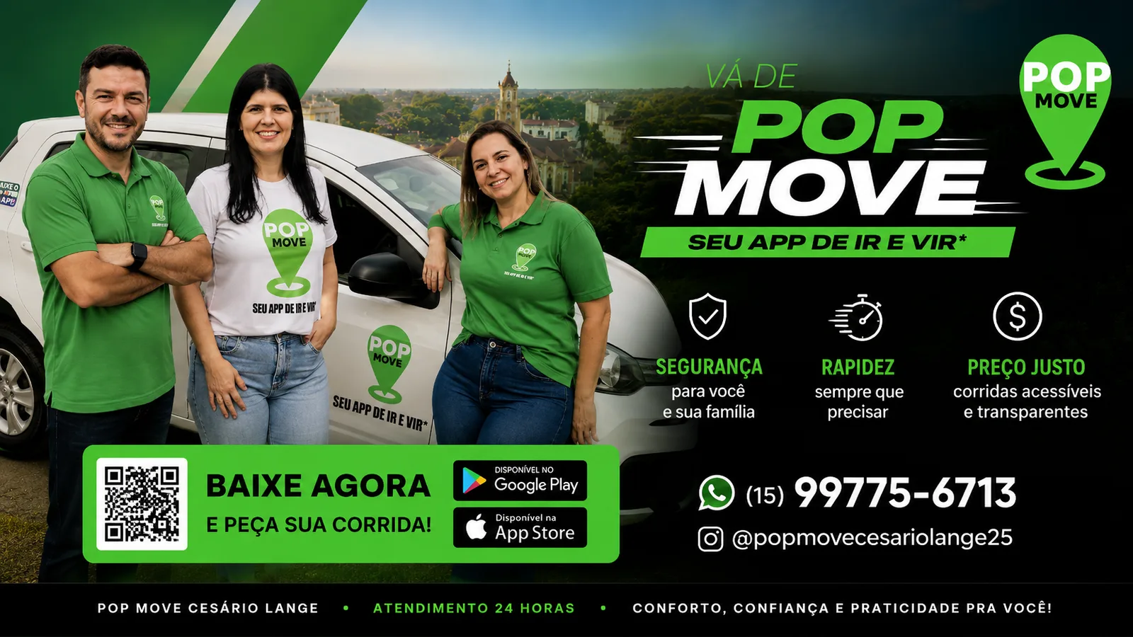PopMove em Cesário Lange: aplicativo de transporte já passa de 12 mil corridas na cidade