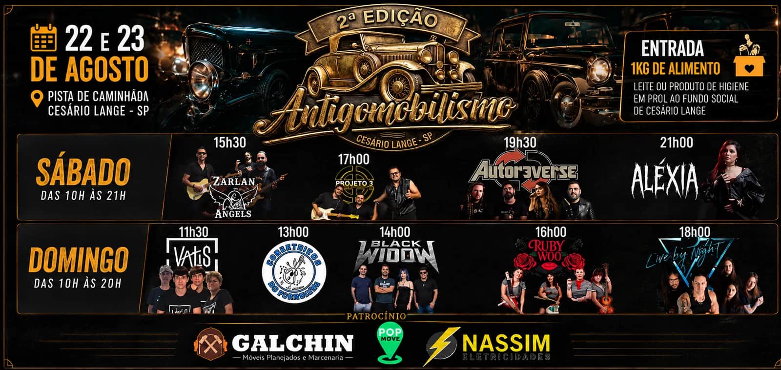 Antigomobilismo em Cesário Lange divulga programação musical para 22 e 23 de ago - Cultura em Cesário Lange