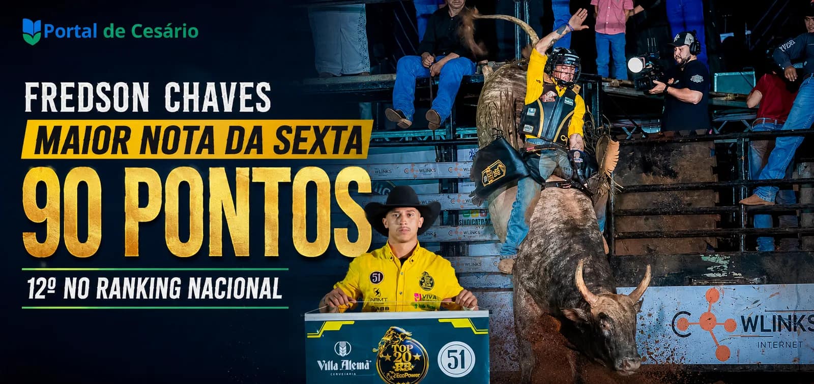 Peão de Cesário Lange, Fredson Chaves fatura a maior nota da sexta-feira na Fest - Esportes em Cesário Lange