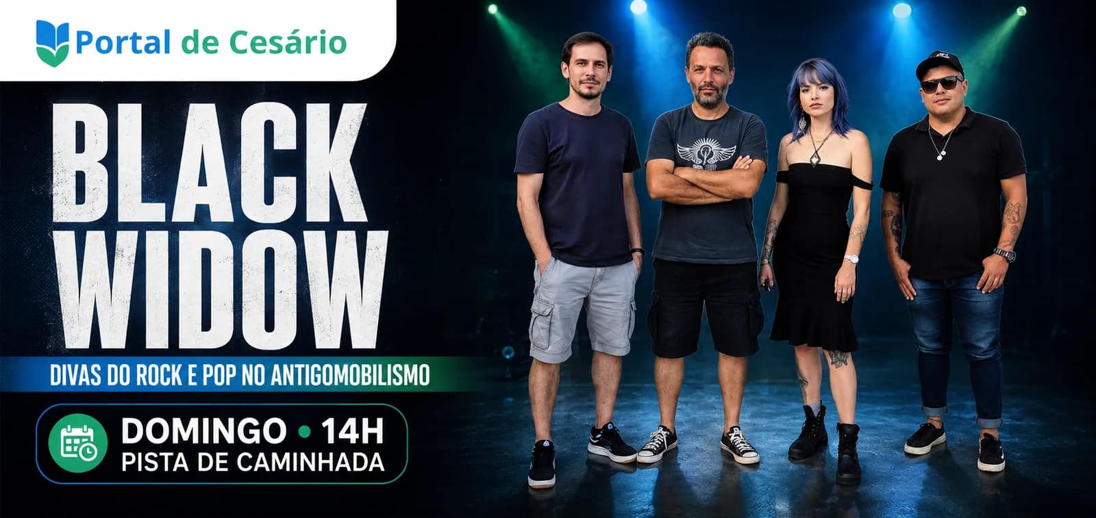 Black Widow leva homenagem às divas do rock e pop ao Antigomobilismo de Cesário - Cultura em Cesário Lange