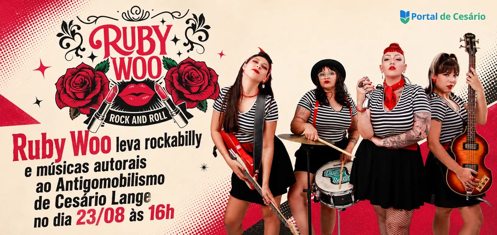 Ruby Woo leva rockabilly e músicas autorais ao Antigomobilismo de Cesário Lange