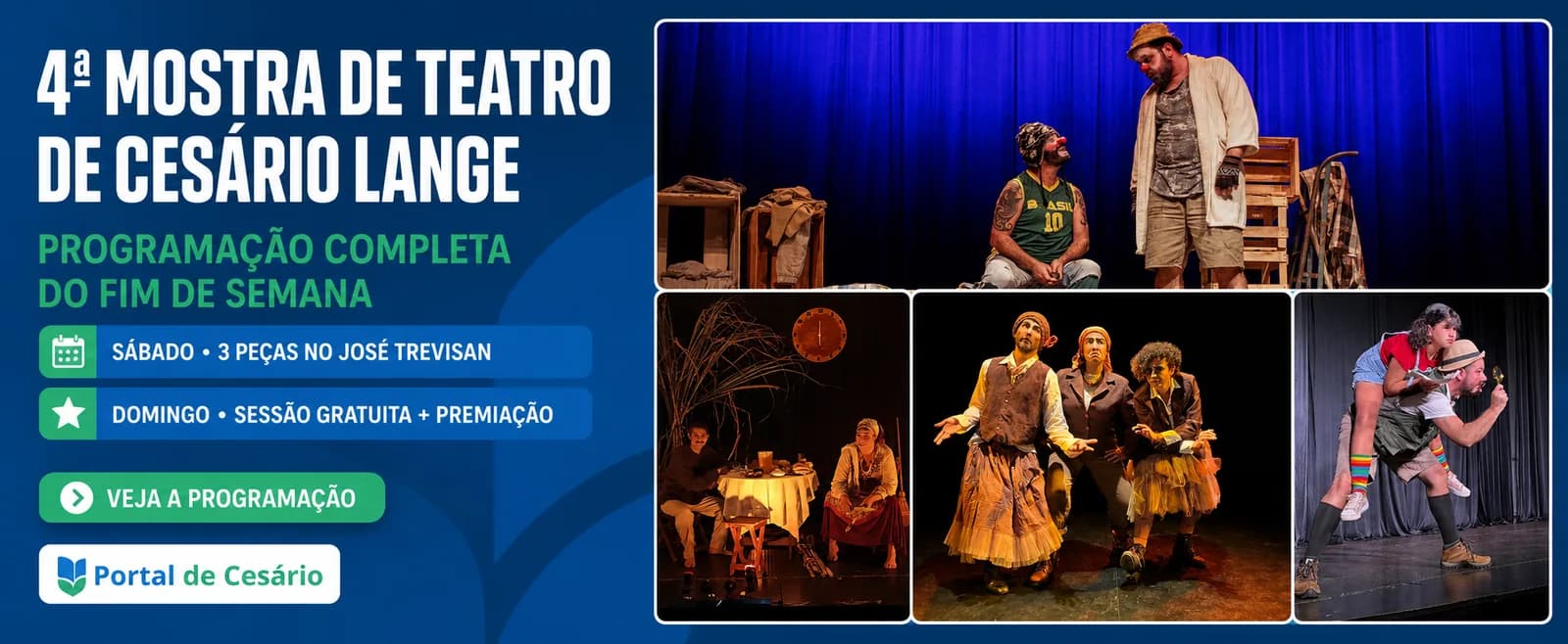 4ª Mostra de Teatro de Cesário Lange: veja a programação completa de sábado e domingo até a premiação