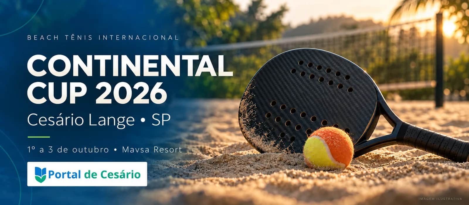 Continental Cup 2026 traz beach tênis internacional para Cesário Lange - Esportes em Cesário Lange