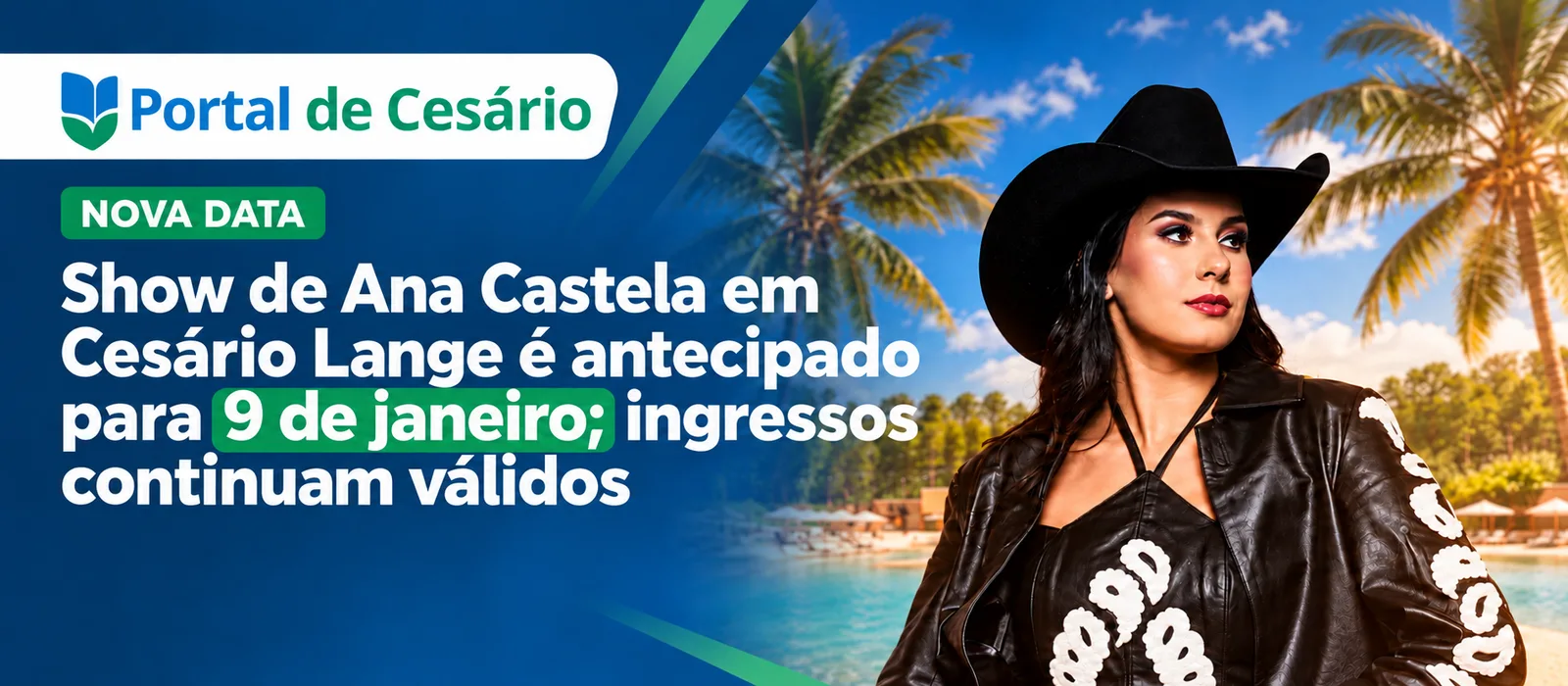 Show de Ana Castela em Cesário Lange é antecipado para 9 de janeiro; ingressos c - Cultura em Cesário Lange
