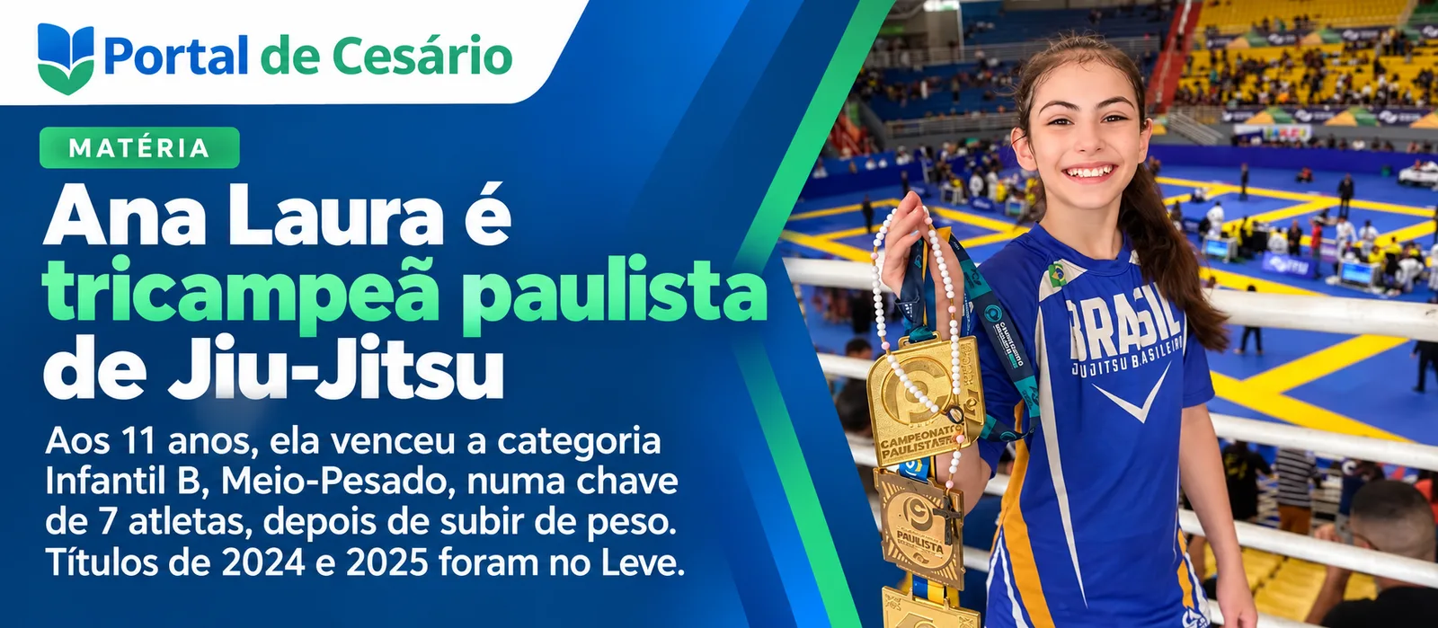 Matéria: Ana Laura é tricampeã paulista de Jiu-Jitsu